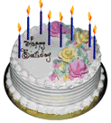 white birthday cake animated