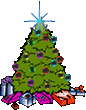 animated Christmas tree with flashing star