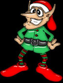 elf in green and red on black jpg