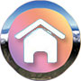 home button with pastel colors and chrome