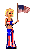 girl with American Flag