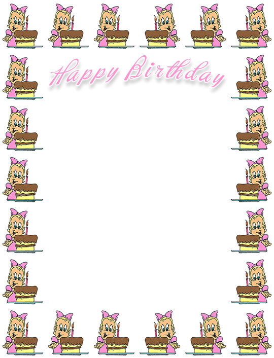 birthday frames and borders for girls