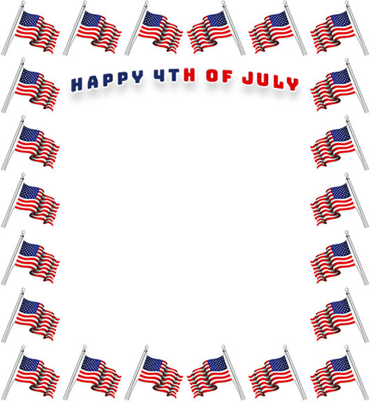 4th of july fireworks borders