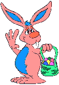 Easter bunny waving