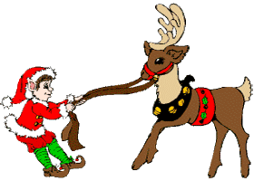 an elf and a reindeer