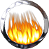 fire inside chrome circle transparent