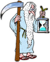 father time with his hourglass